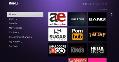 Carefully scroll to the particular channel you intend to remove, then select the Options button (i. . How to add porn to roku